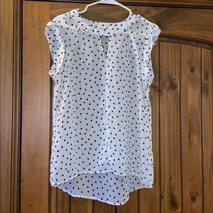 Black polka dot blouse